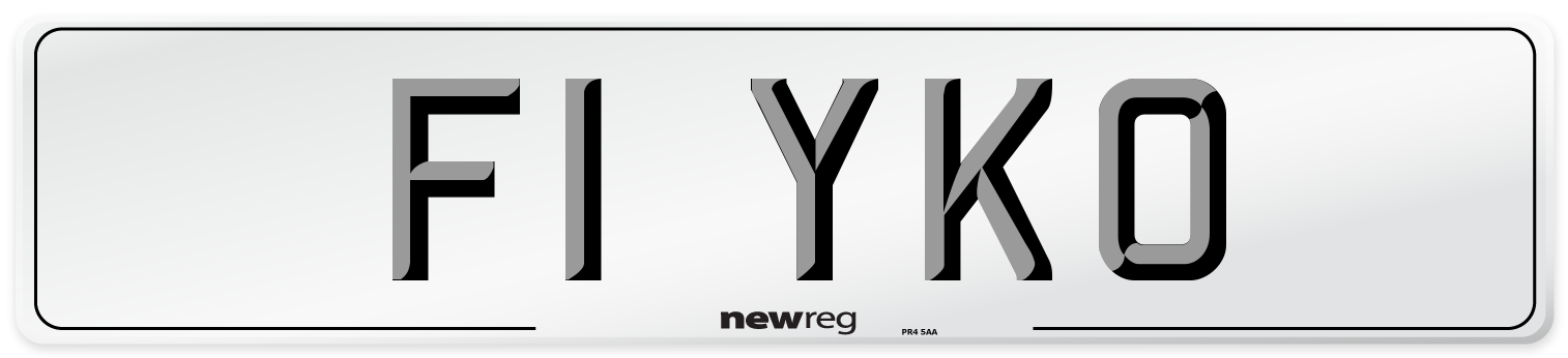 F1 YKO Number Plate from New Reg